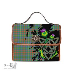 ScotsTee Shop Scottish MacKintosh Hunting Ancient Clan Tartan Canvas Bag Celtic Knot and Thistle with Scotland Map Bag