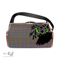 ScotsTee Shop Scottish MacIntyre Ancient Clan Tartan Canvas Bag Celtic Knot and Thistle with Scotland Map Bag