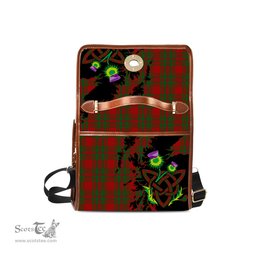 ScotsTee Shop Scottish MacKintosh Red Clan Tartan Canvas Bag Celtic Knot and Thistle with Scotland Map Bag