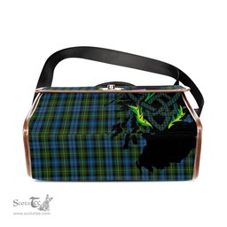 ScotsTee Shop Scottish Mackenzie Clan Tartan Canvas Bag Celtic Knot and Thistle with Scotland Map Bag