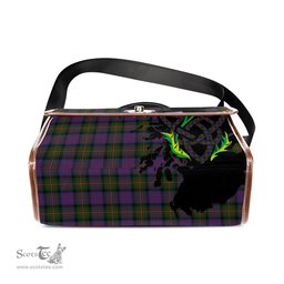 ScotsTee Shop Scottish MacDonell of Glengarry Clan Tartan Canvas Bag Celtic Knot and Thistle with Scotland Map Bag
