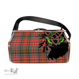 ScotsTee Shop Scottish MacPherson Weathered Clan Tartan Canvas Bag Celtic Knot and Thistle with Scotland Map Bag