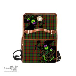 ScotsTee Shop Scottish MacNett Clan Tartan Canvas Bag Celtic Knot and Thistle with Scotland Map Bag