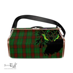 ScotsTee Shop Scottish Maxwell Hunting Clan Tartan Canvas Bag Celtic Knot and Thistle with Scotland Map Bag