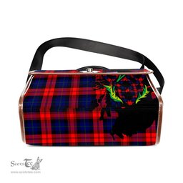 ScotsTee Shop Scottish Mclaughlin Clan Tartan Canvas Bag Celtic Knot and Thistle with Scotland Map Bag