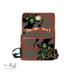 ScotsTee Shop Scottish Matheson Ancient Clan Tartan Canvas Bag Celtic Knot and Thistle with Scotland Map Bag