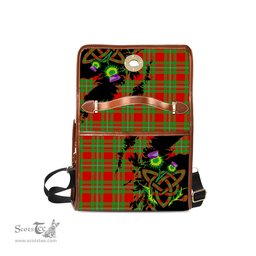 ScotsTee Shop Scottish MacGregor Modern Clan Tartan Canvas Bag Celtic Knot and Thistle with Scotland Map Bag
