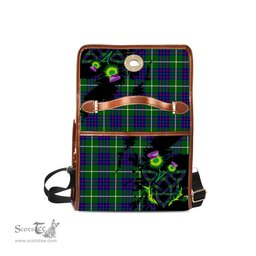 ScotsTee Shop Scottish MacIntyre Hunting Modern Clan Tartan Canvas Bag Celtic Knot and Thistle with Scotland Map Bag