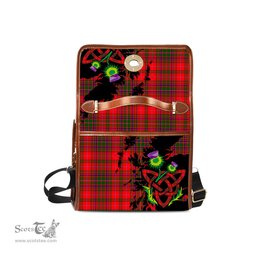 ScotsTee Shop Scottish MacDougall Modern Clan Tartan Canvas Bag Celtic Knot and Thistle with Scotland Map Bag