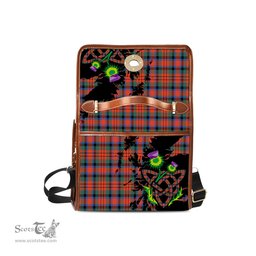 ScotsTee Shop Scottish MacDuff Ancient Clan Tartan Canvas Bag Celtic Knot and Thistle with Scotland Map Bag