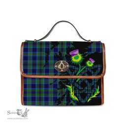 ScotsTee Shop Scottish Miller Clan Tartan Canvas Bag Celtic Knot and Thistle with Scotland Map Bag