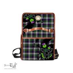 ScotsTee Shop Scottish MacCallum Dress Clan Tartan Canvas Bag Celtic Knot and Thistle with Scotland Map Bag