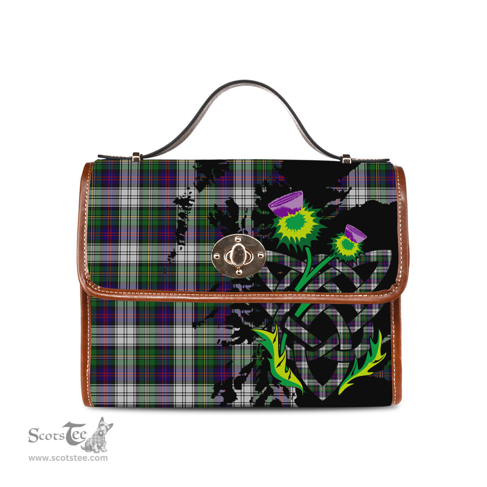 ScotsTee Shop Scottish MacCallum Dress Clan Tartan Canvas Bag Celtic Knot and Thistle with Scotland Map Bag