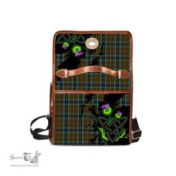 ScotsTee Shop Scottish MacTavish Hunting Clan Tartan Canvas Bag Celtic Knot and Thistle with Scotland Map Bag