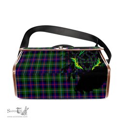 ScotsTee Shop Scottish Malcolm Clan Tartan Canvas Bag Celtic Knot and Thistle with Scotland Map Bag