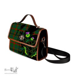 ScotsTee Shop Scottish MacDonagh Clan Tartan Canvas Bag Celtic Knot and Thistle with Scotland Map Bag