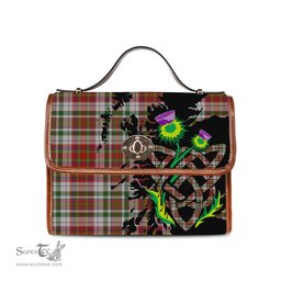 ScotsTee Shop Scottish MacAlister Dress Clan Tartan Canvas Bag Celtic Knot and Thistle with Scotland Map Bag