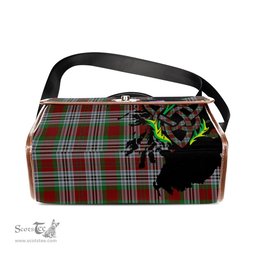 ScotsTee Shop Scottish Metcalf Clan Tartan Canvas Bag Celtic Knot and Thistle with Scotland Map Bag