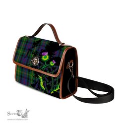 ScotsTee Shop Scottish Maresh Clan Tartan Canvas Bag Celtic Knot and Thistle with Scotland Map Bag