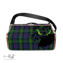 ScotsTee Shop Scottish Maresh Clan Tartan Canvas Bag Celtic Knot and Thistle with Scotland Map Bag