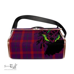 ScotsTee Shop Scottish Lynch Variant Clan Tartan Canvas Bag Celtic Knot and Thistle with Scotland Map Bag