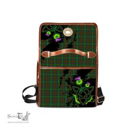 ScotsTee Shop Scottish MacKintosh Hunting Clan Tartan Canvas Bag Celtic Knot and Thistle with Scotland Map Bag
