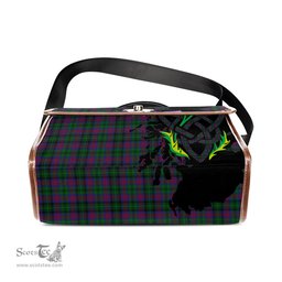 ScotsTee Shop Scottish MacLachlan Hunting Clan Tartan Canvas Bag Celtic Knot and Thistle with Scotland Map Bag