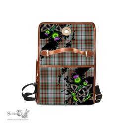 ScotsTee Shop Scottish MacBain Dress Clan Tartan Canvas Bag Celtic Knot and Thistle with Scotland Map Bag