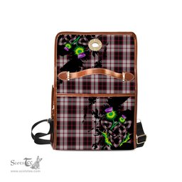 ScotsTee Shop Scottish MacPherson Clan Tartan Canvas Bag Celtic Knot and Thistle with Scotland Map Bag