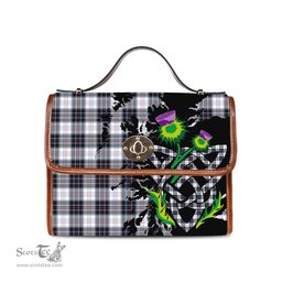ScotsTee Shop Scottish MacRae Dress Modern Clan Tartan Canvas Bag Celtic Knot and Thistle with Scotland Map Bag