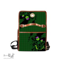 ScotsTee Shop Scottish Mar Tribe Clan Tartan Canvas Bag Celtic Knot and Thistle with Scotland Map Bag