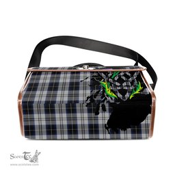 ScotsTee Shop Scottish Menzies Black Dress Clan Tartan Canvas Bag Celtic Knot and Thistle with Scotland Map Bag