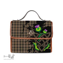 ScotsTee Shop Scottish MacKenzie Hunting Clan Tartan Canvas Bag Celtic Knot and Thistle with Scotland Map Bag