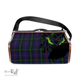 ScotsTee Shop Scottish McClafferty Clan Tartan Canvas Bag Celtic Knot and Thistle with Scotland Map Bag