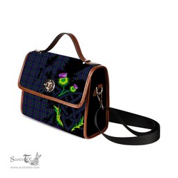 ScotsTee Shop Scottish MacCainsh Clan Tartan Canvas Bag Celtic Knot and Thistle with Scotland Map Bag