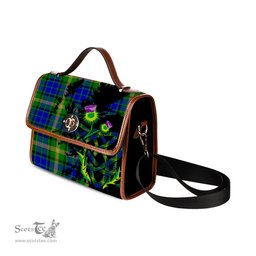 ScotsTee Shop Scottish Maitland Clan Tartan Canvas Bag Celtic Knot and Thistle with Scotland Map Bag