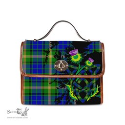 ScotsTee Shop Scottish Maitland Clan Tartan Canvas Bag Celtic Knot and Thistle with Scotland Map Bag