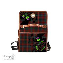 ScotsTee Shop Scottish Meath Clan Tartan Canvas Bag Celtic Knot and Thistle with Scotland Map Bag
