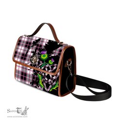ScotsTee Shop Scottish MacPherson Hunting Modern Clan Tartan Canvas Bag Celtic Knot and Thistle with Scotland Map Bag
