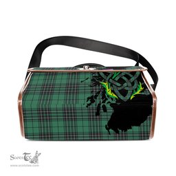 ScotsTee Shop Scottish MacLean Hunting Ancient Clan Tartan Canvas Bag Celtic Knot and Thistle with Scotland Map Bag