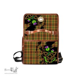 ScotsTee Shop Scottish Strathearn Modern Clan Tartan Canvas Bag Celtic Knot and Thistle with Scotland Map Bag