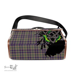 ScotsTee Shop Scottish Taylor Weathered Clan Tartan Canvas Bag Celtic Knot and Thistle with Scotland Map Bag