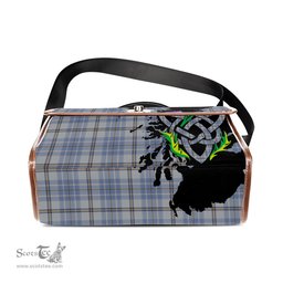 ScotsTee Shop Scottish Tweedie Clan Tartan Canvas Bag Celtic Knot and Thistle with Scotland Map Bag