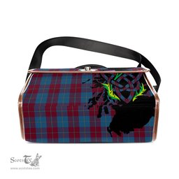 ScotsTee Shop Scottish Reagan Clan Tartan Canvas Bag Celtic Knot and Thistle with Scotland Map Bag
