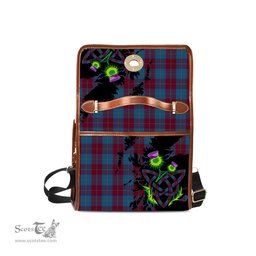 ScotsTee Shop Scottish Reagan Clan Tartan Canvas Bag Celtic Knot and Thistle with Scotland Map Bag