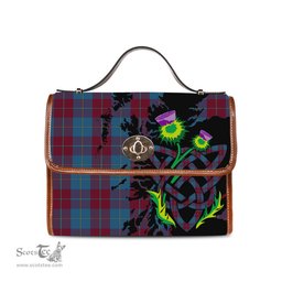 ScotsTee Shop Scottish Reagan Clan Tartan Canvas Bag Celtic Knot and Thistle with Scotland Map Bag