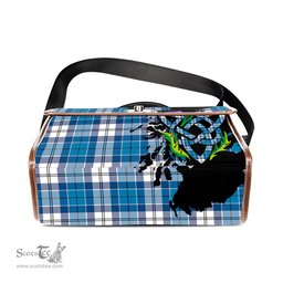 ScotsTee Shop Scottish Roberton Clan Tartan Canvas Bag Celtic Knot and Thistle with Scotland Map Bag
