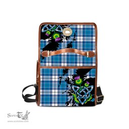 ScotsTee Shop Scottish Roberton Clan Tartan Canvas Bag Celtic Knot and Thistle with Scotland Map Bag