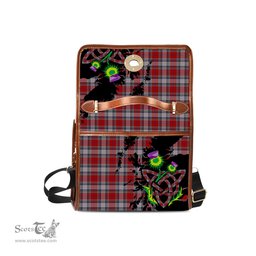 ScotsTee Shop Scottish Warden Clan Tartan Canvas Bag Celtic Knot and Thistle with Scotland Map Bag