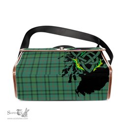 ScotsTee Shop Scottish Ross Hunting Ancient Clan Tartan Canvas Bag Celtic Knot and Thistle with Scotland Map Bag